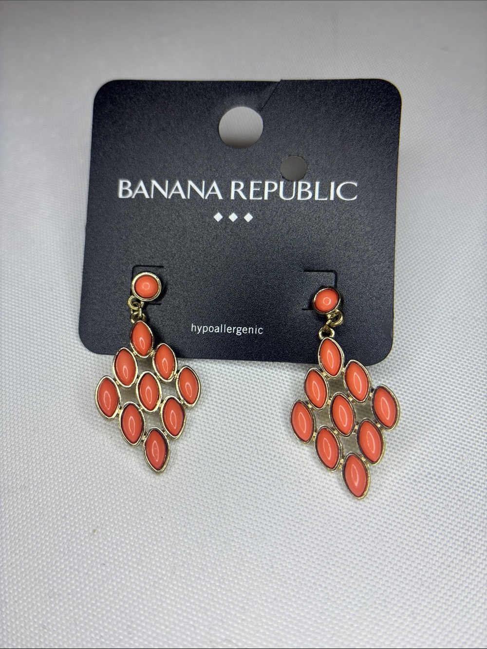 BR orange chandelier Goldtone NWT earrings